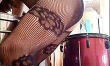 Latina milf visits musician for sexy lingerie sex.