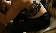 White slut in leather pants gets doggystyle POV deepthroat and rimming 😈