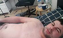 Hot Chubby British Guy Drenched in Cum After Masturbation