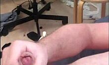 Hot Chubby British Guy Drenched in Cum After Masturbation