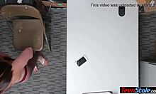 stunning thief caught at work, analized by lp officer in office