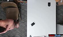 stunning thief caught at work, analized by lp officer in office