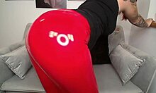 Fetish Leather Leggings In Red