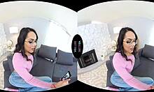 VRAllure: Petite teen uses vibrator at awards show for thrilling solo fun