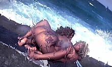 Pussy on the rocks with Nina Rivera and Porsha Carrera 🍑