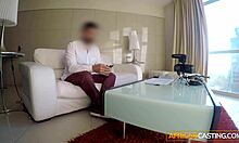 big natural tits black babe spreads wet pussy during fake job interview