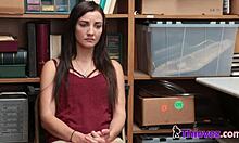 Teen shoplifter pleases big cock at work!