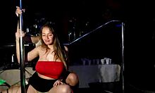 naughty bisexual milfs dancing on poles at the swing house