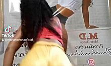 ebony and latina brunettes battle with asses in dance