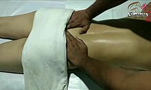 Indian lady enjoys a full body massage in homemade clip