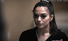 Cheerleader Sophia Burns Ass Drilled by Teacher Penny Barber for Grades