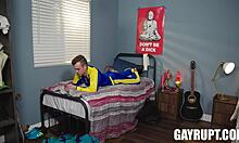 Petite gay lovers take on monster cocks