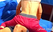 young couple films hot foreplay with each other