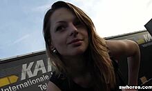 damn, this cute girl sucks like a total pro on the street!