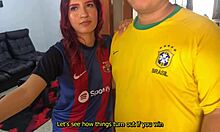 Mi amigo me paga una apuesta con su hermosa novia y ella es engañada con los ojos vendados ntr