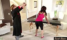 Bigtits Stepteen Screwed On Massage Table In Missionary