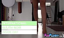 sexy teen babe elilith noir strips for playboy posing 😍