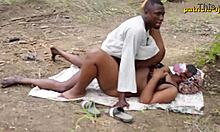 Ebony bbw demands more after outdoor fucking