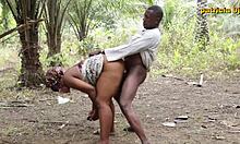 Ebony bbw demands more after outdoor fucking