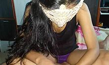 my best indian girlfriend gives handjob blowjob with deepthroat gaggging