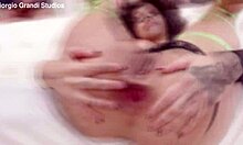 Big black cock rough sex with skinny brunette and gapes