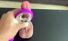 i saw a neighbor come visit and spot my rubber penis in the homemade setup