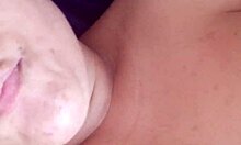 Amateur with small tits reaches orgasm masturbating