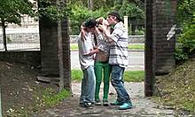 Cute Teen Alexis Crystal In Public Street Gangbang 😈