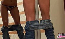 Check out how my petite teen body looks extra cute with my tight jeans