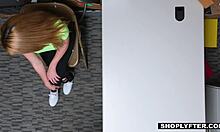 Horny Blonde Teen Shoplifter Alexa Raye Seduces Security Guard