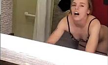 fooling around with tiny petite freshman from town club in hotel bathroom