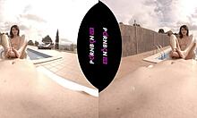vr la vecina joven del quinto ninfomana entra en la piscina comunitaria cachonda y quiere follar en el exterior pov latina porno en español realidad virtual by pornbcn 4k