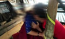 hey, check this bengali girl banging outdoors in red saree