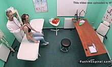 Fake Doctor Slips into Brunette Amateur for Hidden Action