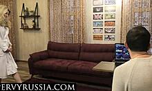 Sexy secretary fucks boss in pov blowjob