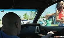 black babe eagerly sucks and slurps on white cock in interracial blowjob