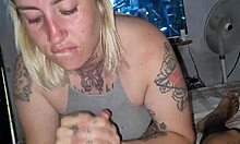 blanquita deepthroats and gets cum on face in garage 😈