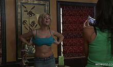 Hell Yeah! Busty Milf Snaps Blonde Friend in Sexy Shoot