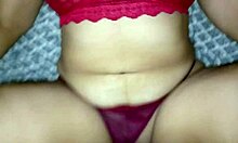 seducing him with red lingerie