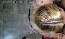 blanquita deepthroats and gets cum on face in garage 😈