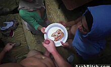 is this petite teen sneaking into the army base for hardcore blowjob with old soldier?