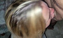 blanquita deepthroats and gets cum on face in garage 😈
