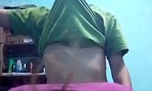 Amateur emo couple fucks doggystyle bent over in panties thong while filming on phone