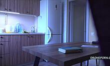 hidden cam spying on czech teen upskirt under skirt during nude breakfast