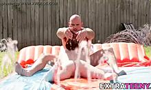 Petite 18+ Facialized During Outdoor Suck and Fuck