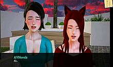 Redhead teen 18+ shows small tits in cartoon family