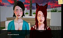 Redhead teen 18+ shows small tits in cartoon family