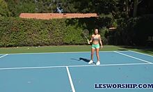 I'm Sarah Vandella the MILF seduced by lesbian teen 18+ in hot tub with big tits