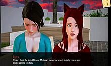 Redhead teen 18+ shows small tits in cartoon family