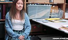 Lauren Phillips and Scarlett Snow give the LP officers a double blowjob in doggystyle position.